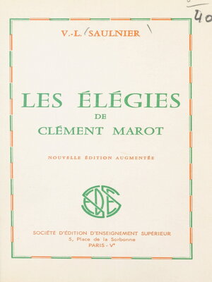 cover image of Les Élégies de Clément Marot
